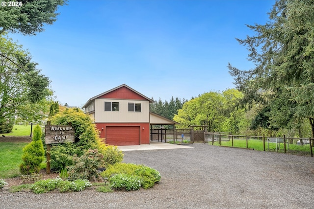 view of front of house with a garage