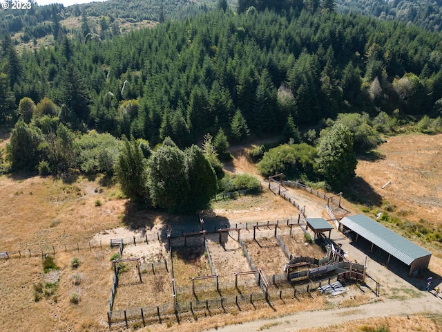 bird's eye view featuring a rural view