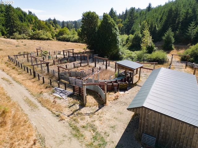 exterior space with a rural view