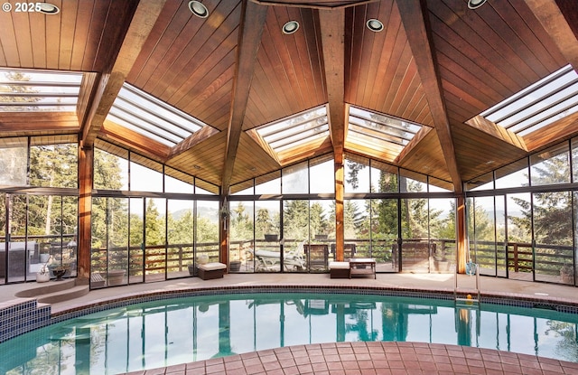 33423 Timber Ln, Eugene, OR 97405 - indoor pool featuring a skylight