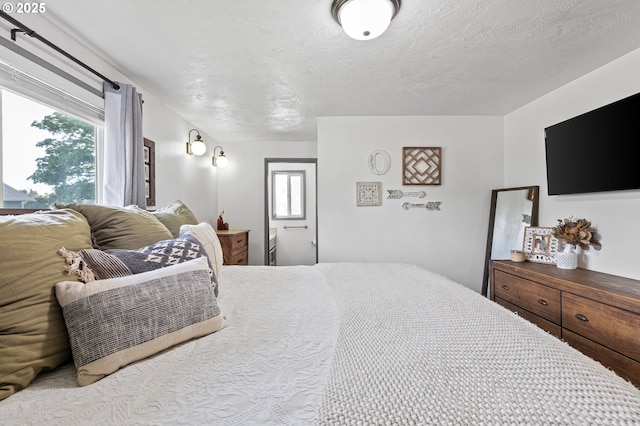 bedroom with a textured ceiling