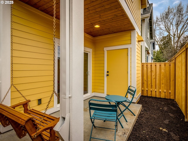 view of patio with fence