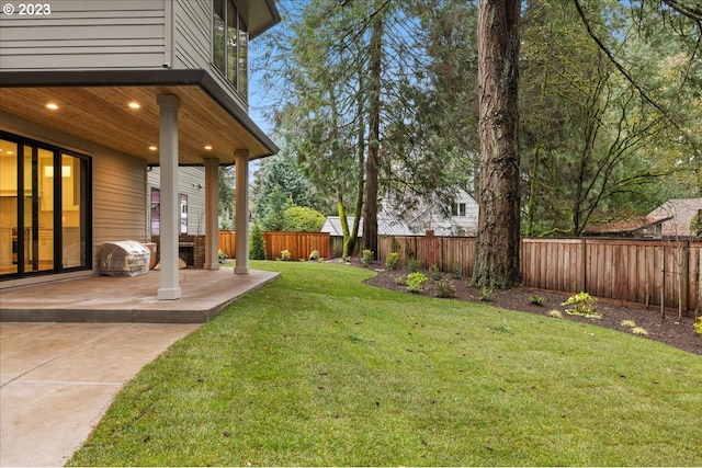 view of yard with a patio