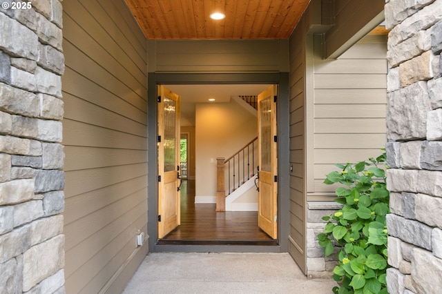 4425 SW 47th Dr, Portland, OR 97221 - doorway to property featuring stone siding