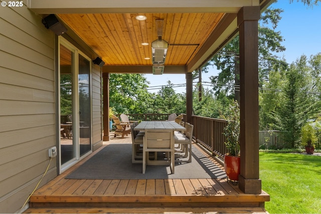 4425 SW 47th Dr, Portland, OR 97221 - wooden terrace featuring outdoor dining area