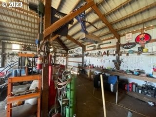 interior space with a workshop area