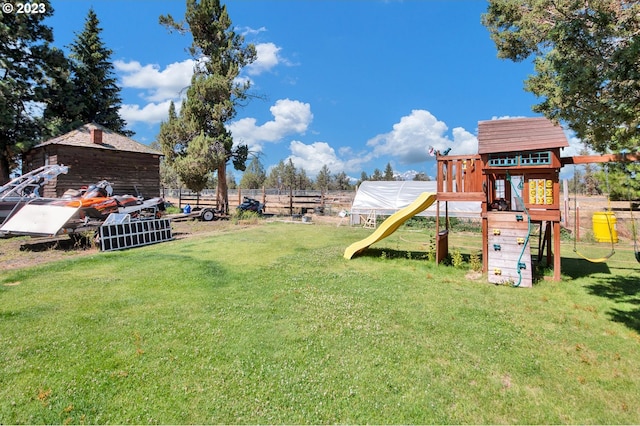 exterior space featuring a playground