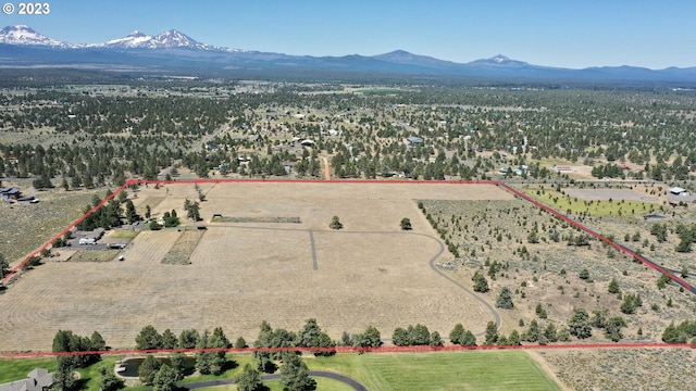 bird's eye view with a mountain view