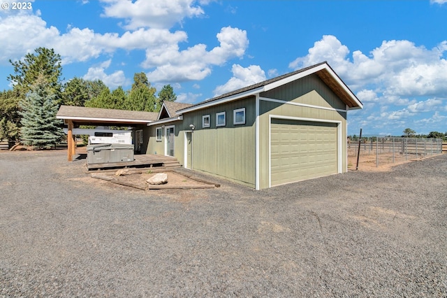 view of garage