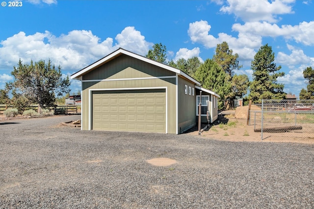 view of garage