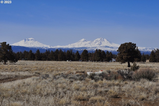 view of mountain feature featuring a rural view