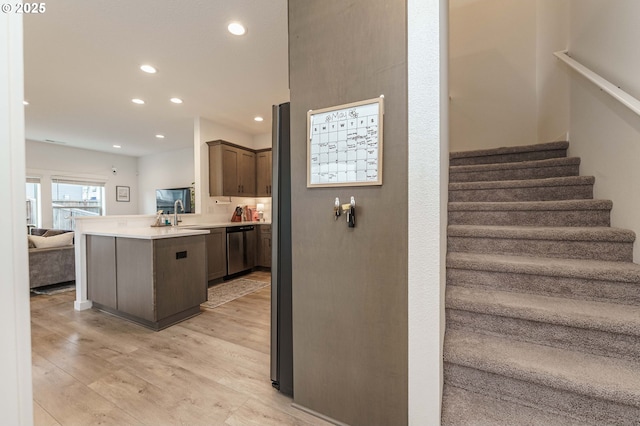 11492 SE Mt Talbert Ave, Happy Valley, OR 97086 - stairs with wood finished floors and recessed lighting