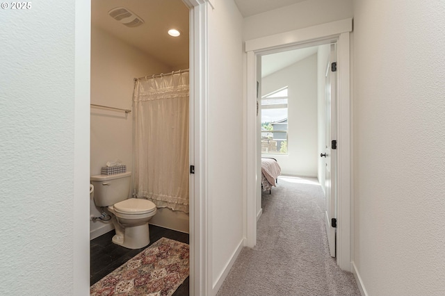 11492 SE Mt Talbert Ave, Happy Valley, OR 97086 - full bathroom with toilet, curtained shower, recessed lighting, and baseboards