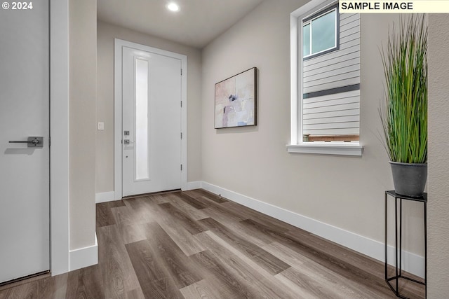 foyer featuring hardwood / wood-style flooring