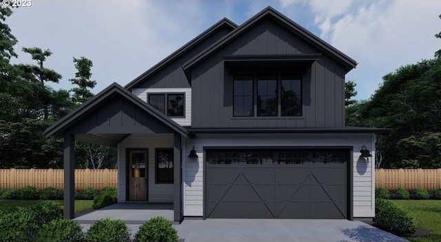 view of front of home featuring a garage