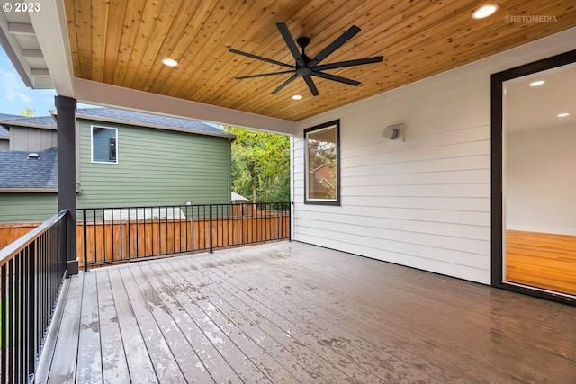 deck featuring ceiling fan