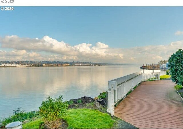 property view of water featuring a mountain view