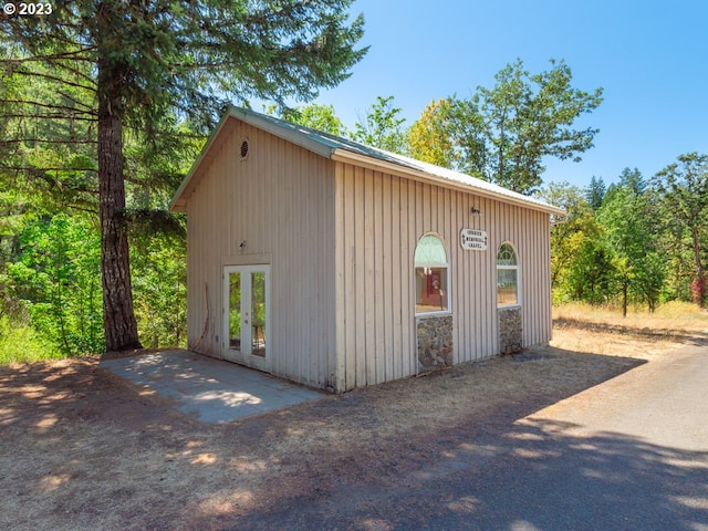 view of garage