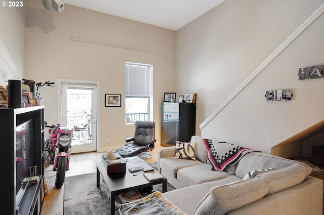 living room featuring light hardwood / wood-style floors