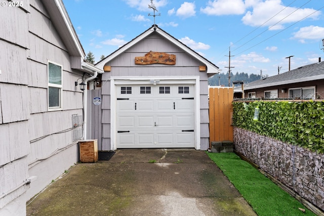 view of garage