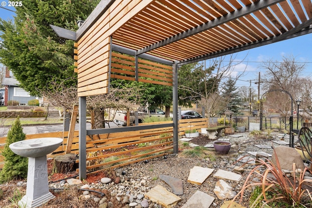 view of patio / terrace featuring a pergola