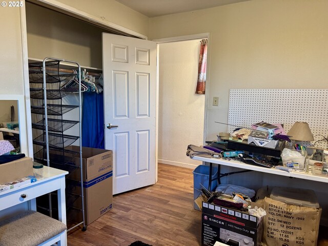 bedroom with hardwood / wood-style floors