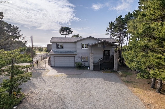 view of front of house featuring a garage