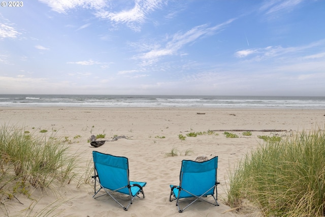 water view featuring a beach view