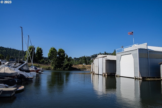 view of water feature featuring a boat dock