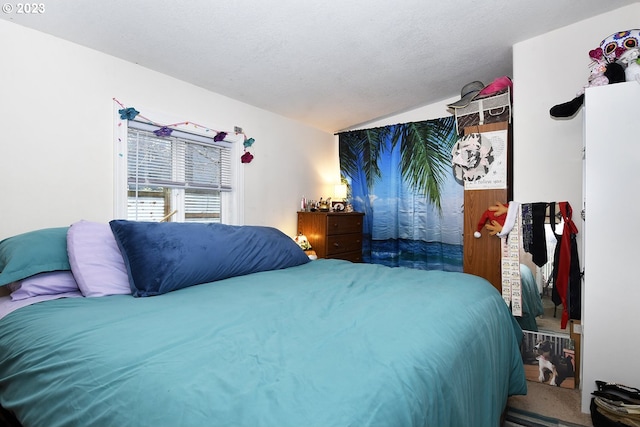 bedroom with vaulted ceiling