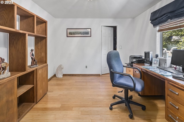 office featuring light hardwood / wood-style flooring