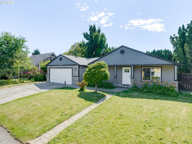 10204 NE 6th Ave, Vancouver, WA 98685 - view of front of home featuring concrete driveway, an attached garage, and stone siding