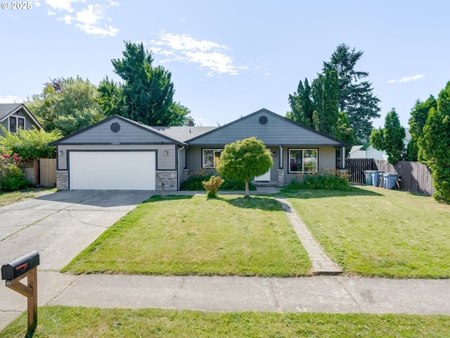 10204 NE 6th Ave, Vancouver, WA 98685 - ranch-style home featuring an attached garage, concrete driveway, and stone siding