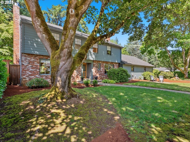 1209 Lake Garden Ct, Lake Oswego, OR 97034 - view of front of house with brick siding and a chimney