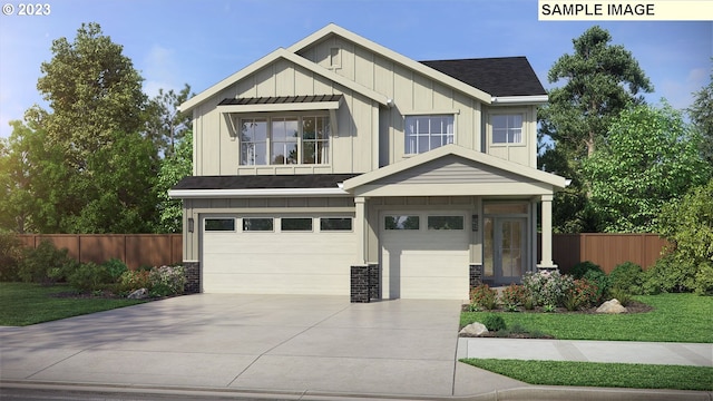 craftsman inspired home featuring a garage