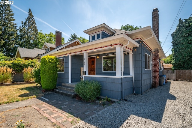 view of front facade featuring covered porch