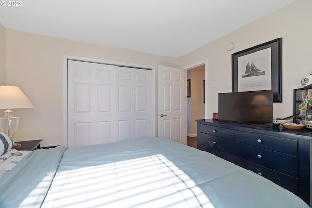 bedroom featuring a closet