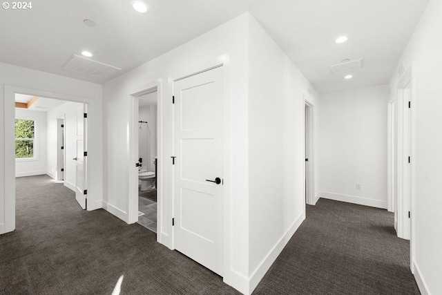 17007 NE 82nd St, Vancouver, WA 98682 - corridor with recessed lighting, baseboards, and dark colored carpet
