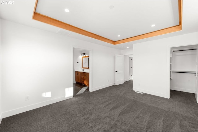 17007 NE 82nd St, Vancouver, WA 98682 - unfurnished bedroom with recessed lighting, dark carpet, a raised ceiling, and baseboards
