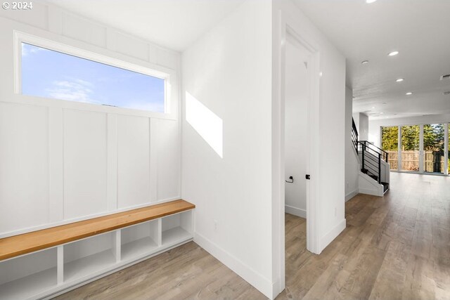 17007 NE 82nd St, Vancouver, WA 98682 - mudroom featuring visible vents, recessed lighting, wood finished floors, and baseboards