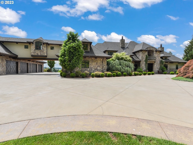 view of front of home with a garage