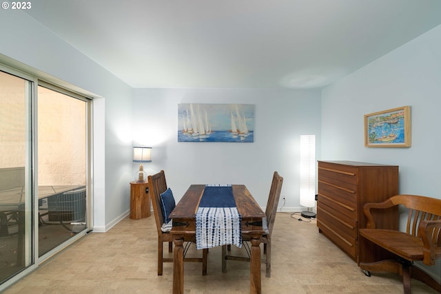 view of carpeted dining room