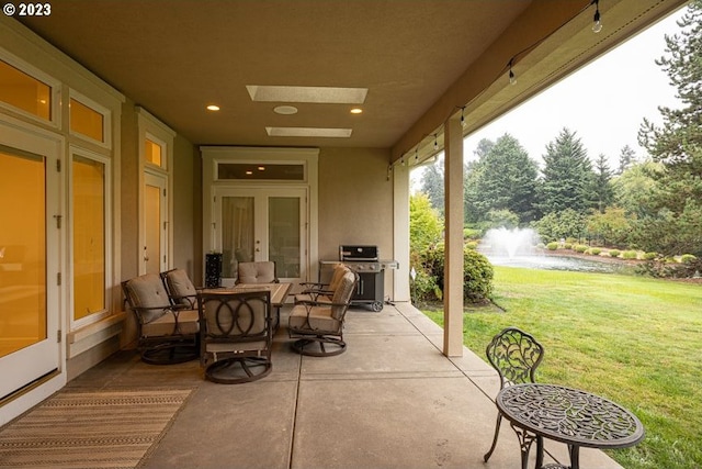 view of patio / terrace featuring a grill