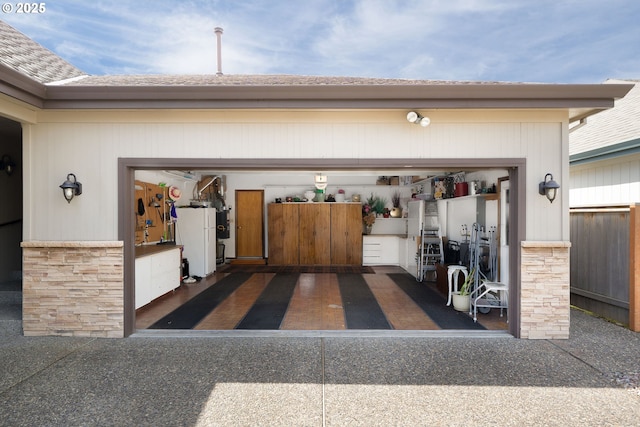 2037 NE 158th Pl, Portland, OR 97230 - garage with driveway and freestanding refrigerator