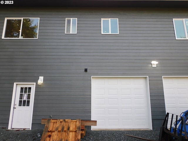 exterior space featuring an attached garage