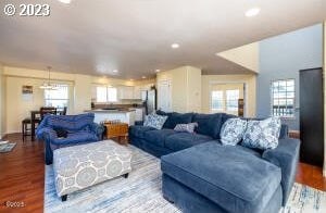 living room featuring hardwood / wood-style floors and plenty of natural light