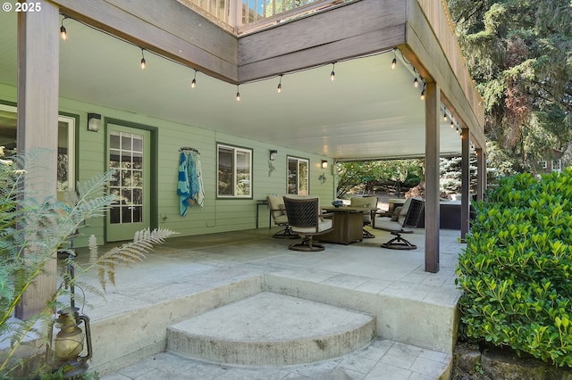 view of patio featuring outdoor dining space