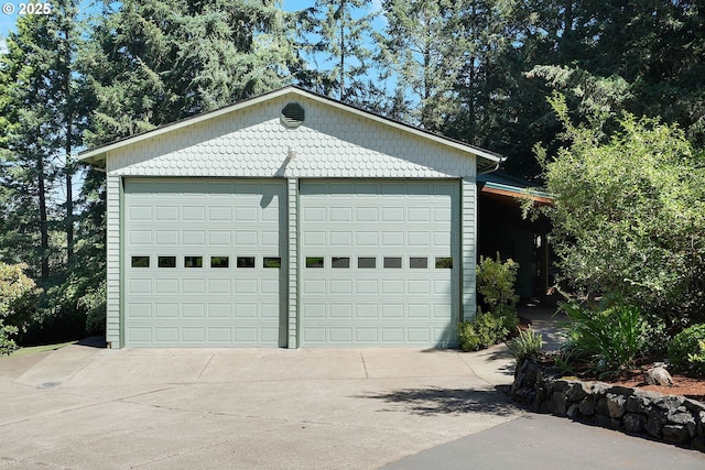 view of garage