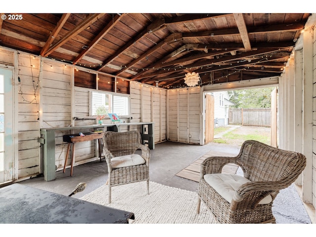 view of patio / terrace featuring fence