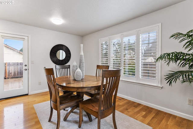 dining room with light hardwood / wood-style floors